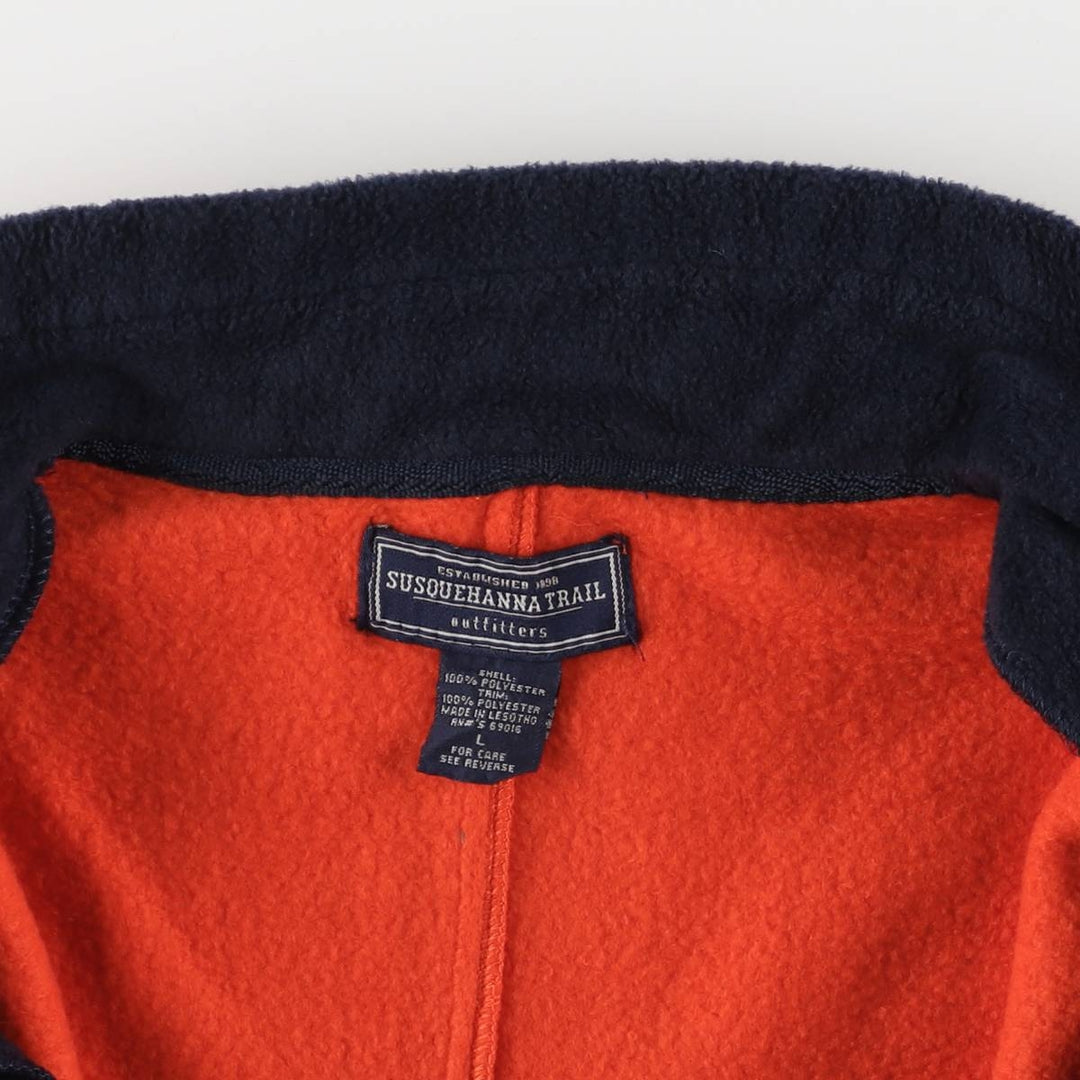 SUSQUEHANNA TRAIL Fleece Jacket, Men's Size L polyester orange type Vintage Second Hand