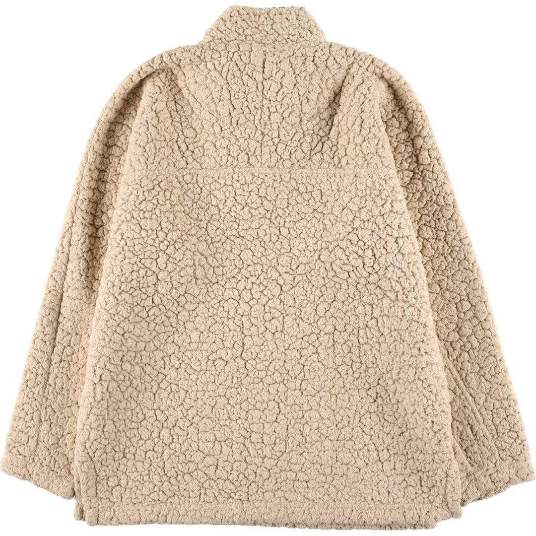 LIVE OAK BRAND Half-Zip Fleece Pullover, Men's Size L polyester ivory Vintage Second Hand