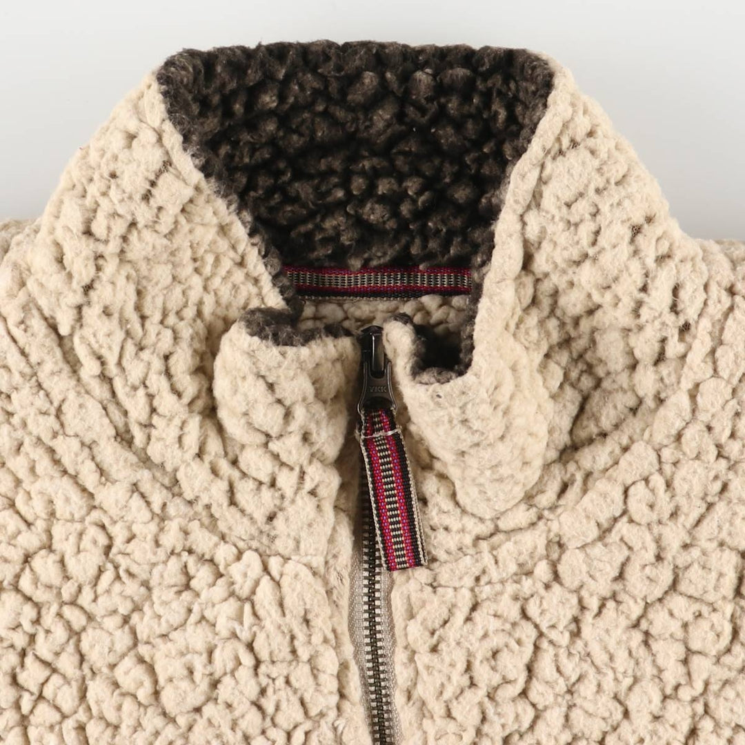 LIVE OAK BRAND Half-Zip Fleece Pullover, Men's Size L polyester ivory Vintage Second Hand