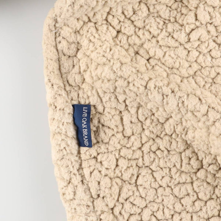 LIVE OAK BRAND Half-Zip Fleece Pullover, Men's Size L polyester ivory Vintage Second Hand