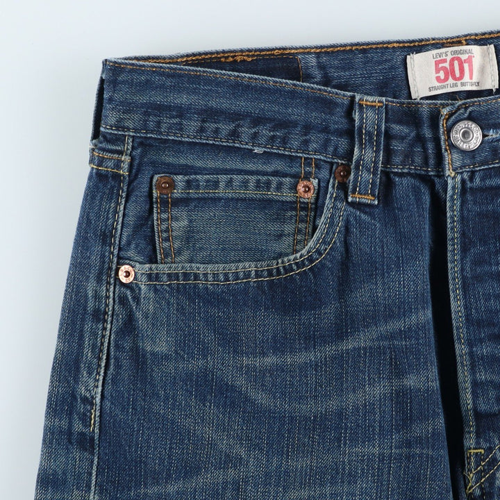 Levi's 501 straight denim pants for men, equivalent to w29 cotton blue type Vintage Second Hand
