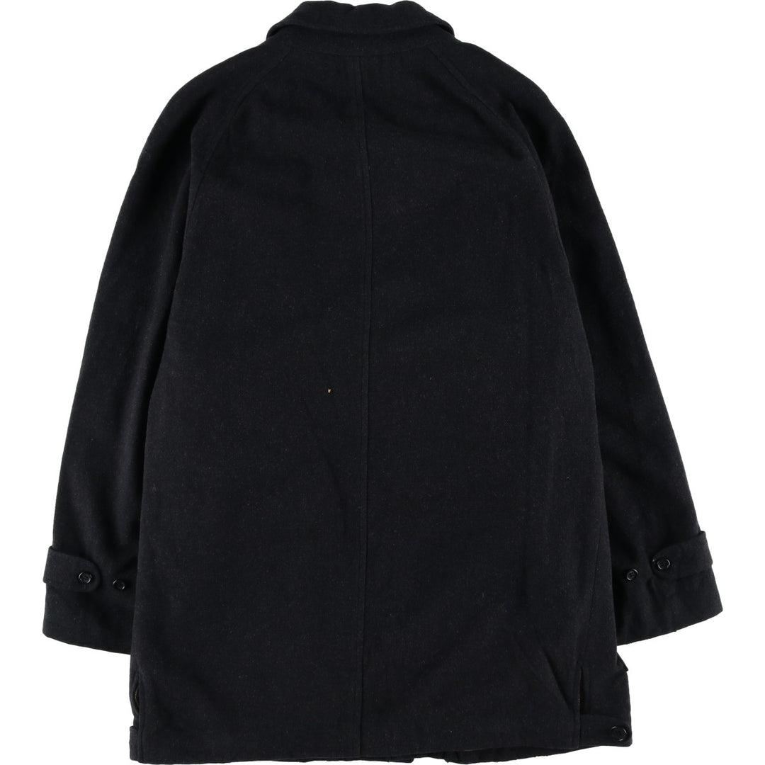 Burberry's wool half coat, size L, men's wool black type Vintage Second Hand