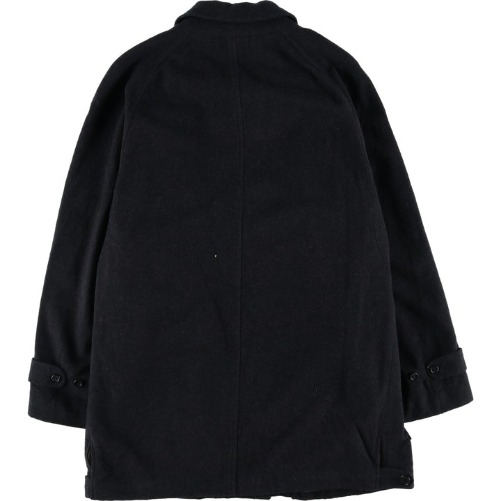 Burberry's wool half coat, size L, men's wool black type Vintage Second Hand