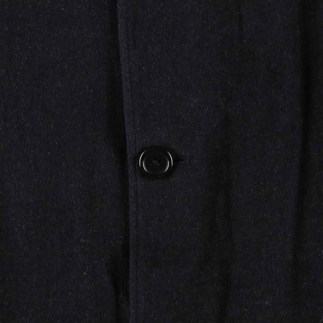 Burberry's wool half coat, size L, men's wool black type Vintage Second Hand