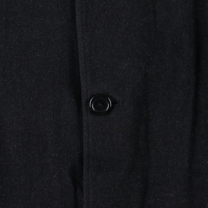 Burberry's wool half coat, size L, men's wool black type Vintage Second Hand