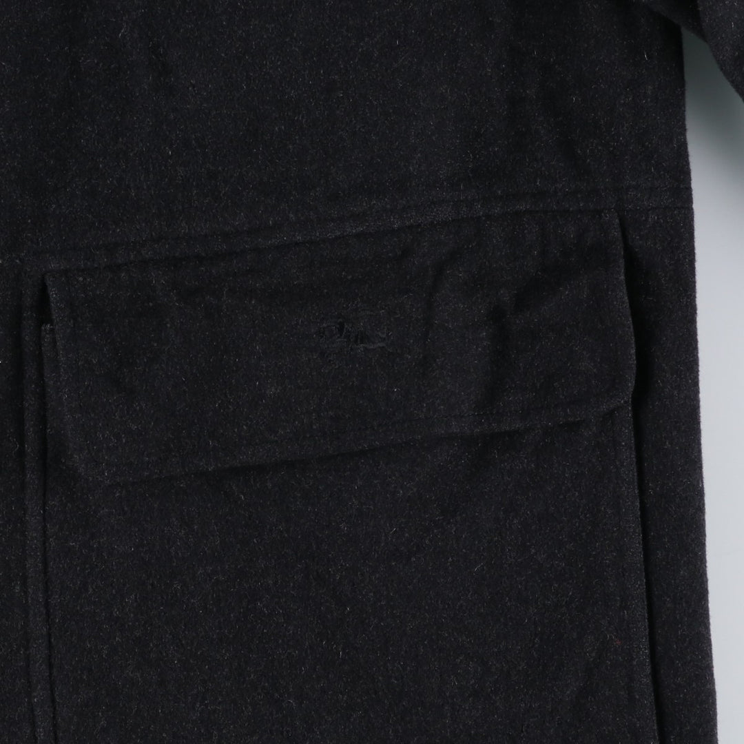 Burberry's wool half coat, size L, men's wool black type Vintage Second Hand