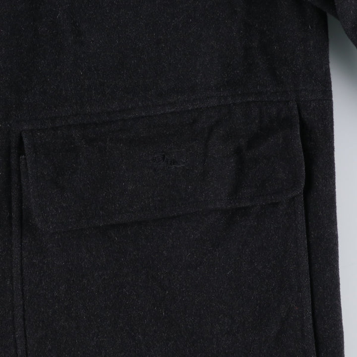 Burberry's wool half coat, size L, men's wool black type Vintage Second Hand