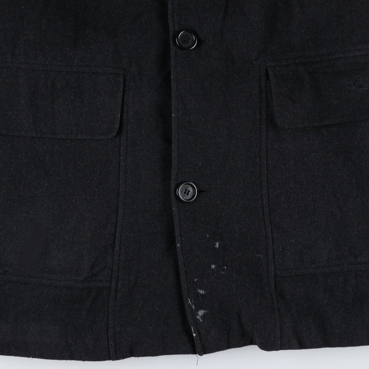 Burberry's wool half coat, size L, men's wool black type Vintage Second Hand