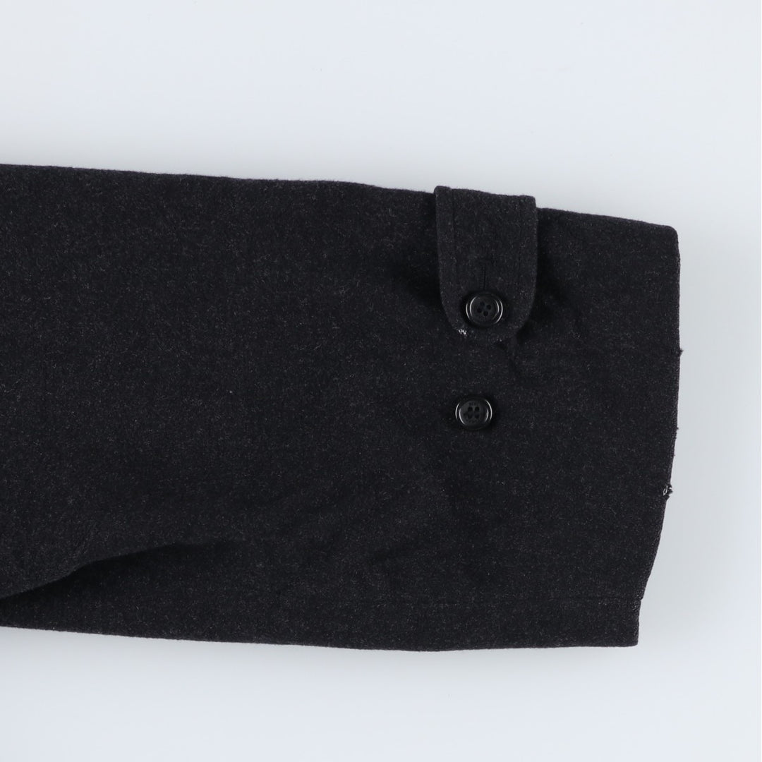 Burberry's wool half coat, size L, men's wool black type Vintage Second Hand