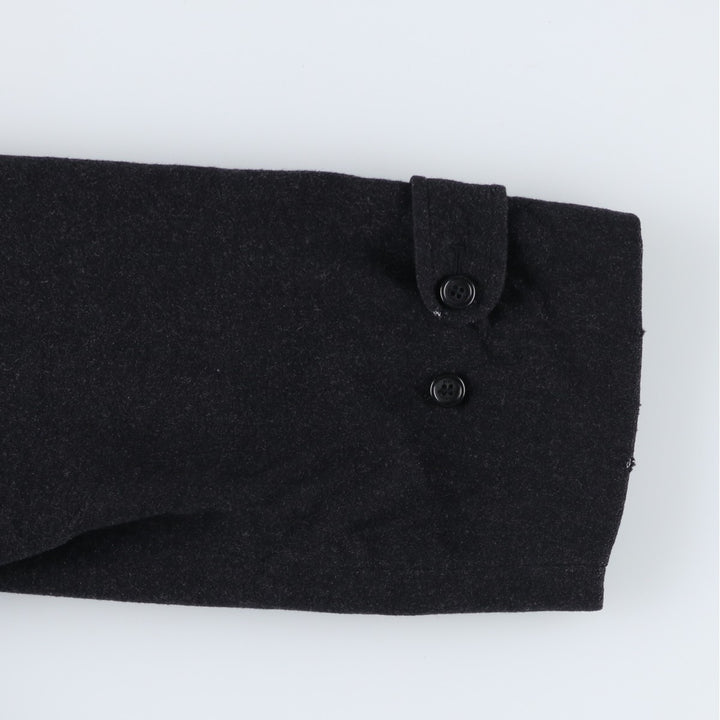 Burberry's wool half coat, size L, men's wool black type Vintage Second Hand