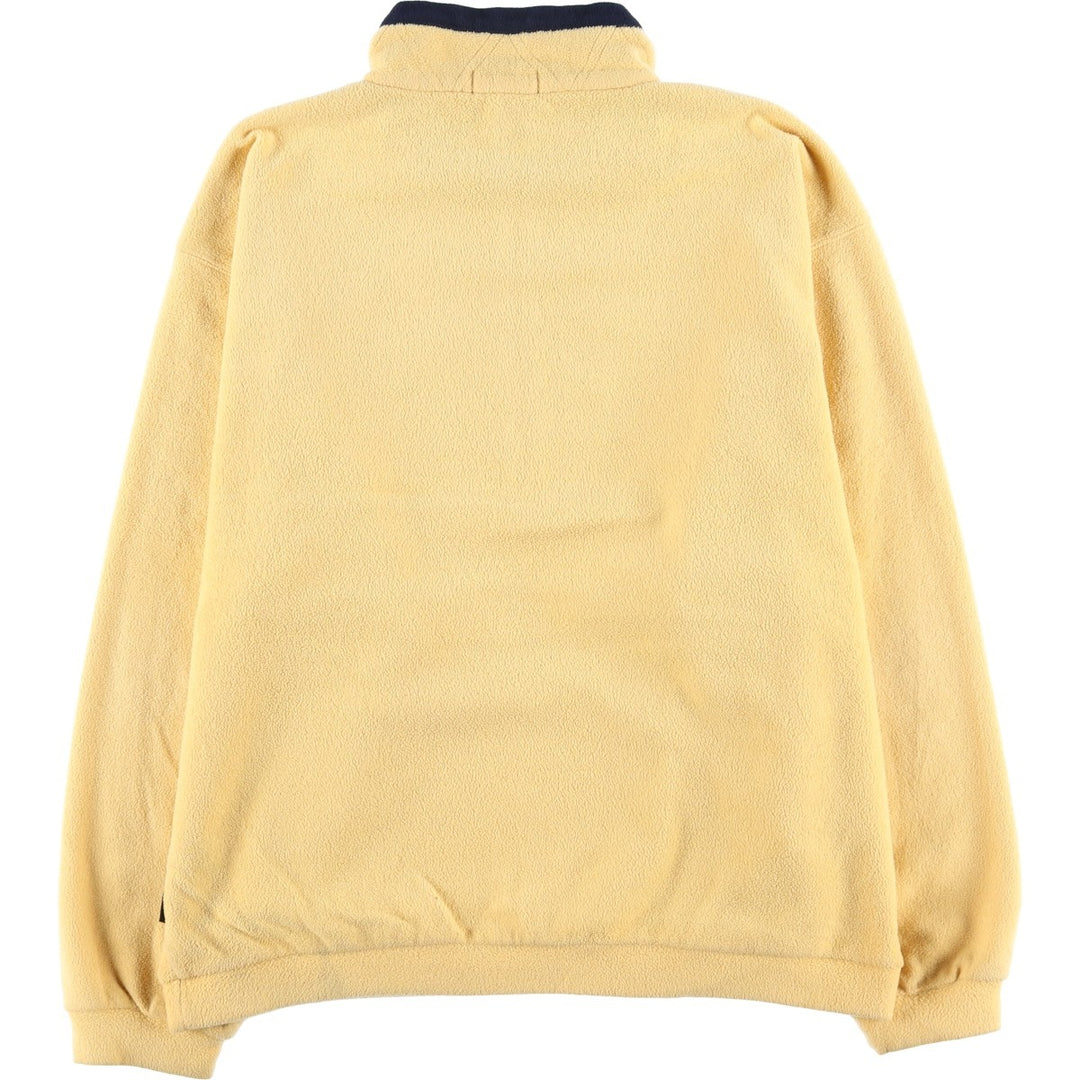 90'S Nautica Half-Zip Fleece Pullover, Men's Size L, Vintage polyester yellow type Vintage Second Hand