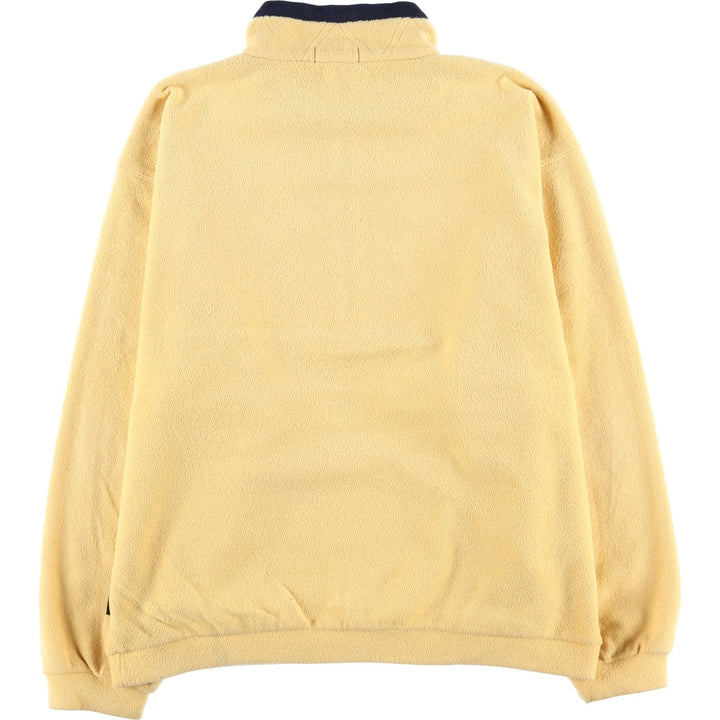 90'S Nautica Half-Zip Fleece Pullover, Men's Size L, Vintage polyester yellow type Vintage Second Hand