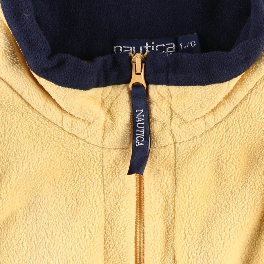 90'S Nautica Half-Zip Fleece Pullover, Men's Size L, Vintage polyester yellow type Vintage Second Hand