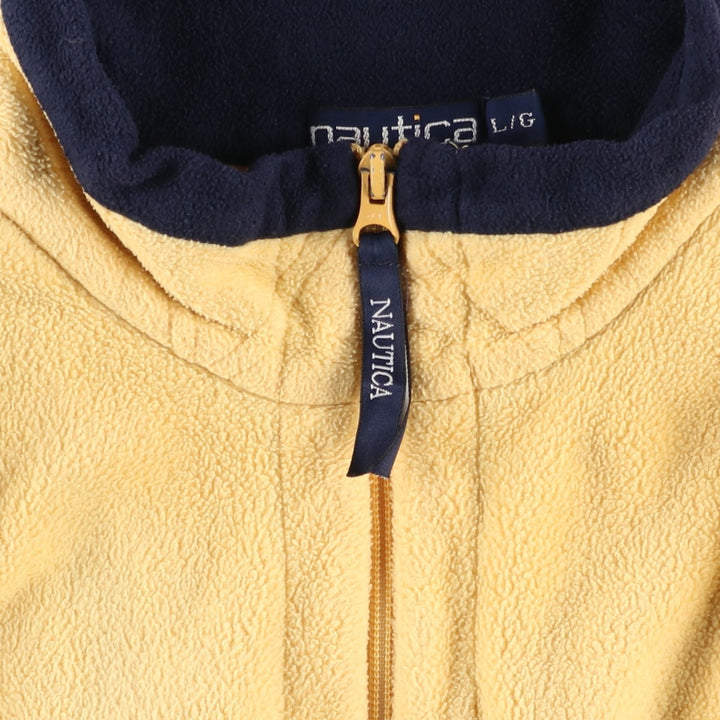 90'S Nautica Half-Zip Fleece Pullover, Men's Size L, Vintage polyester yellow type Vintage Second Hand
