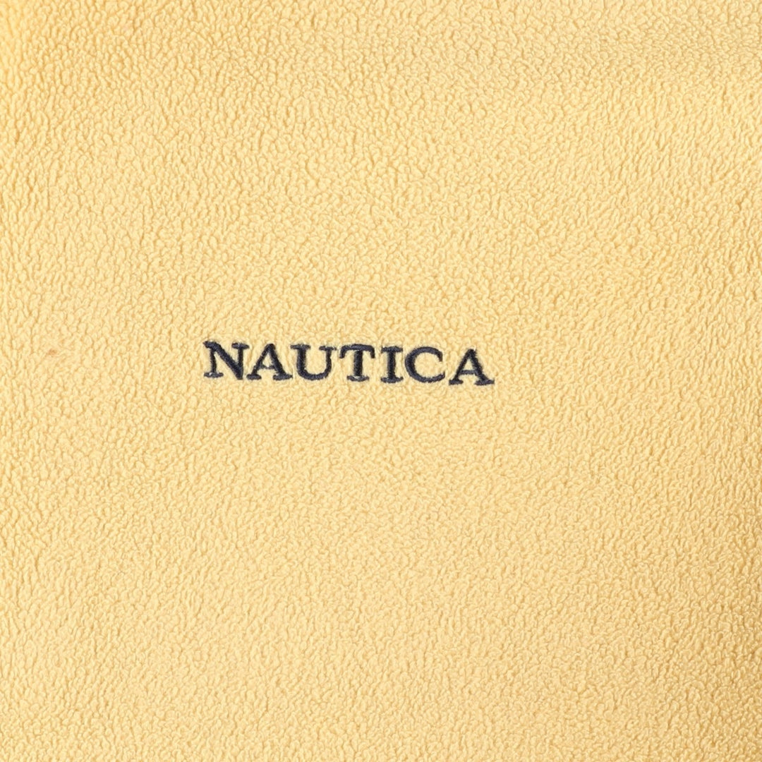90'S Nautica Half-Zip Fleece Pullover, Men's Size L, Vintage polyester yellow type Vintage Second Hand