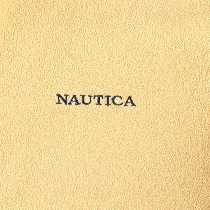 90'S Nautica Half-Zip Fleece Pullover, Men's Size L, Vintage polyester yellow type Vintage Second Hand