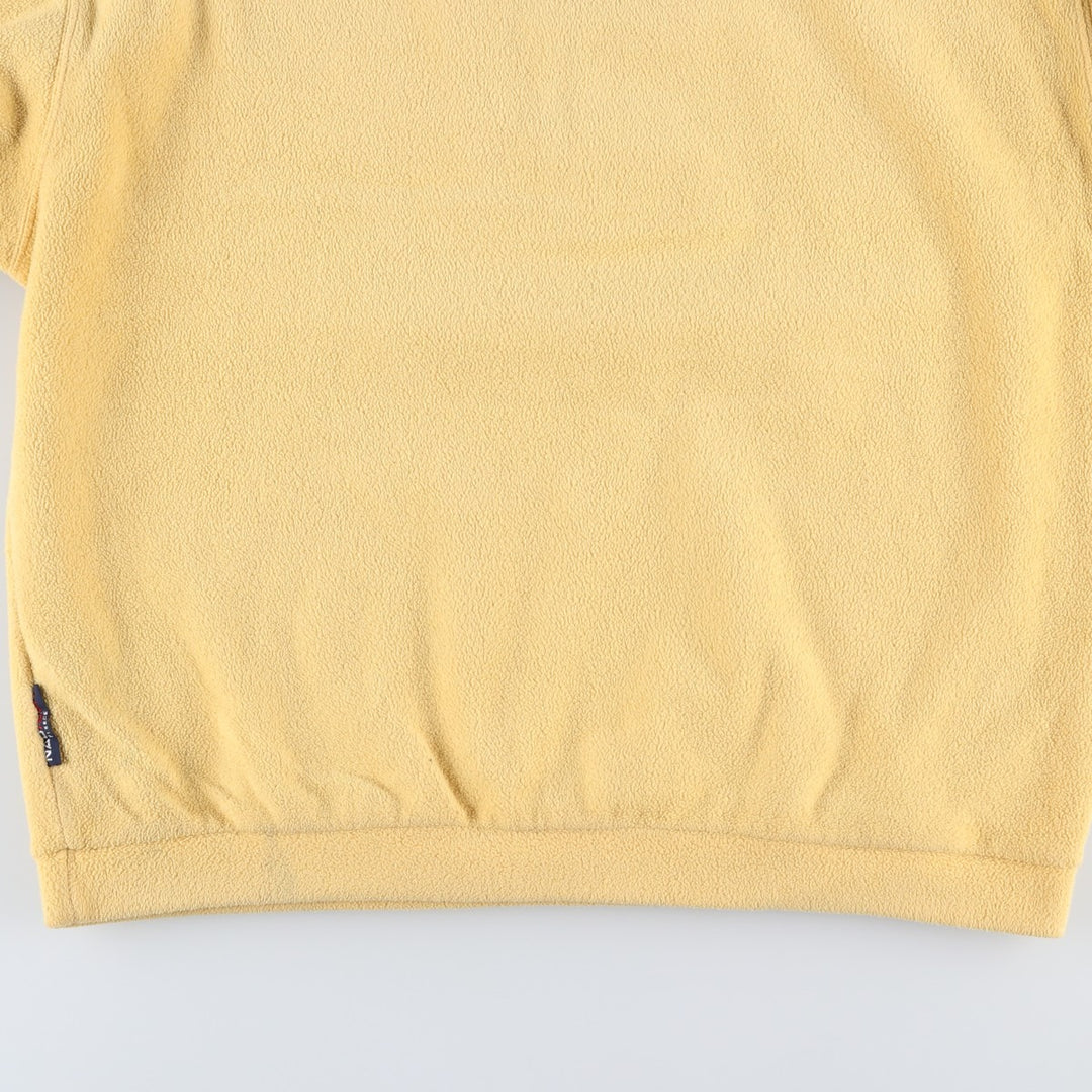 90'S Nautica Half-Zip Fleece Pullover, Men's Size L, Vintage polyester yellow type Vintage Second Hand