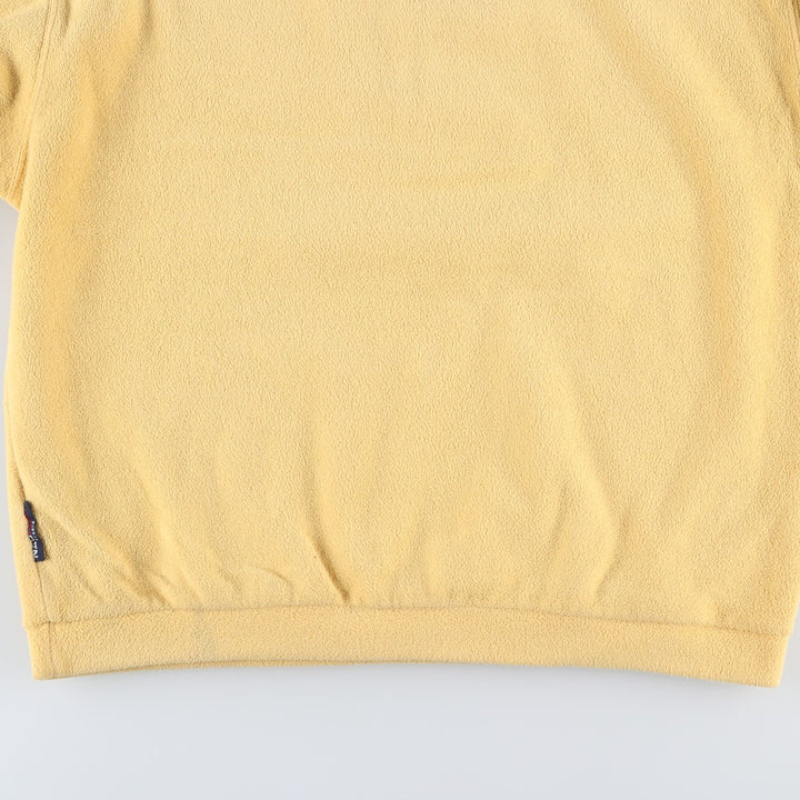 90'S Nautica Half-Zip Fleece Pullover, Men's Size L, Vintage polyester yellow type Vintage Second Hand
