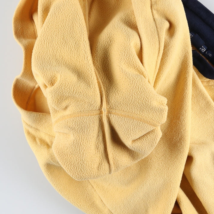 90'S Nautica Half-Zip Fleece Pullover, Men's Size L, Vintage polyester yellow type Vintage Second Hand