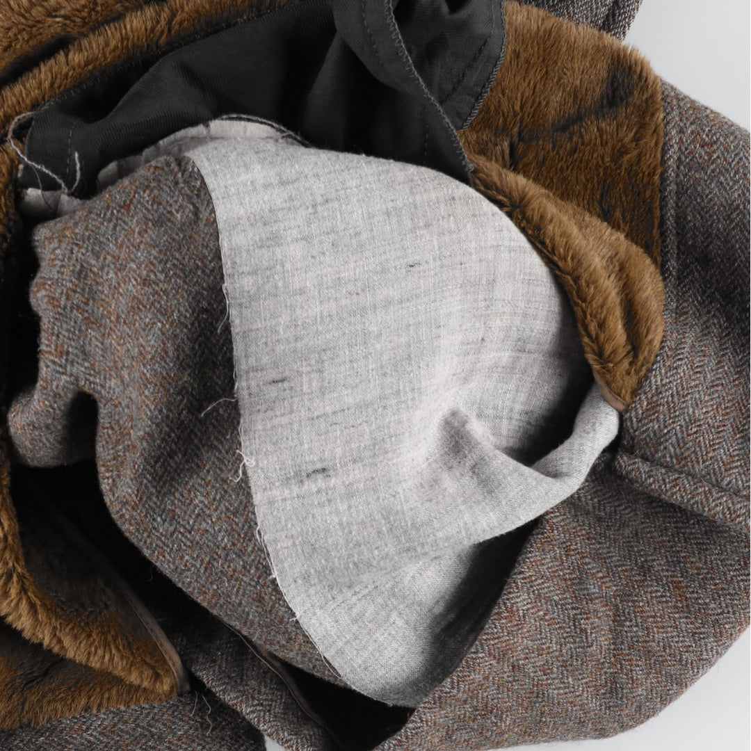 Brooks Brothers ESTABLISHED 1818 Herringbone Double-Breasted Long Coat, Men's Size L unclear gray type Vintage Second Hand