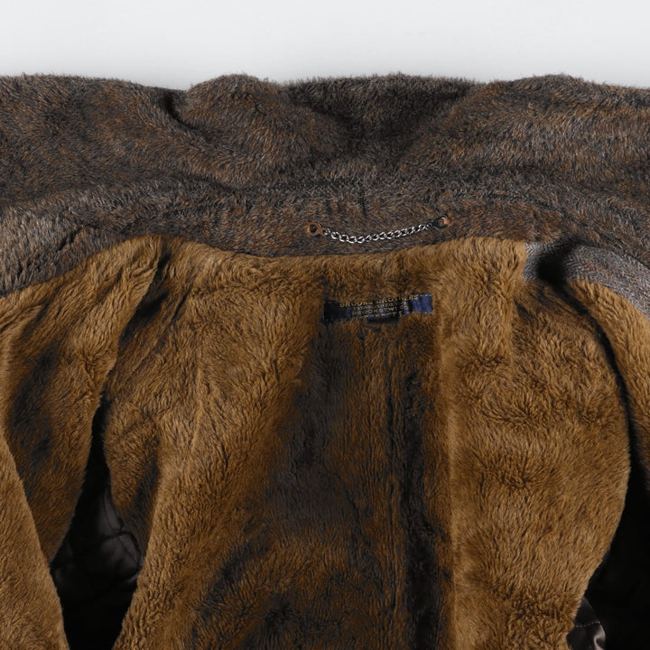 Brooks Brothers ESTABLISHED 1818 Herringbone Double-Breasted Long Coat, Men's Size L unclear gray type Vintage Second Hand