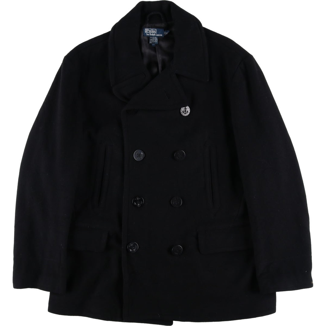 Ralph Lauren POLO by Ralph Lauren peacoat, men's size XL wool black type Vintage Second Hand