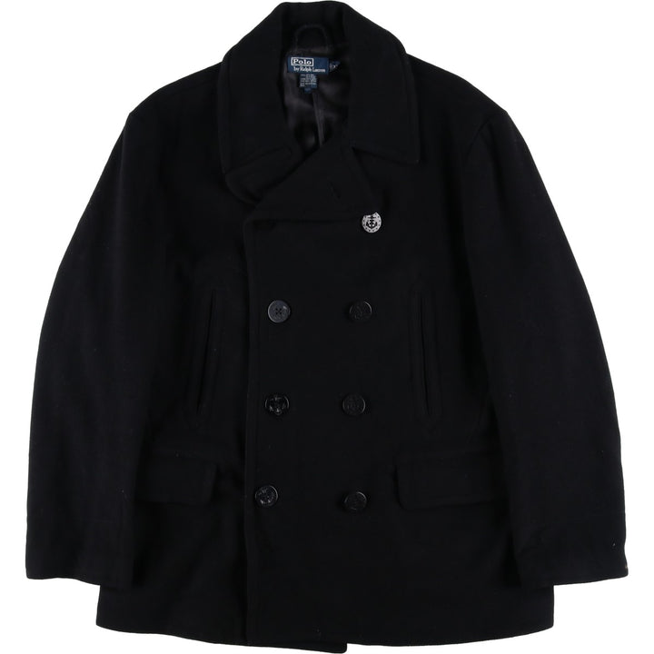Ralph Lauren POLO by Ralph Lauren peacoat, men's size XL wool black type Vintage Second Hand