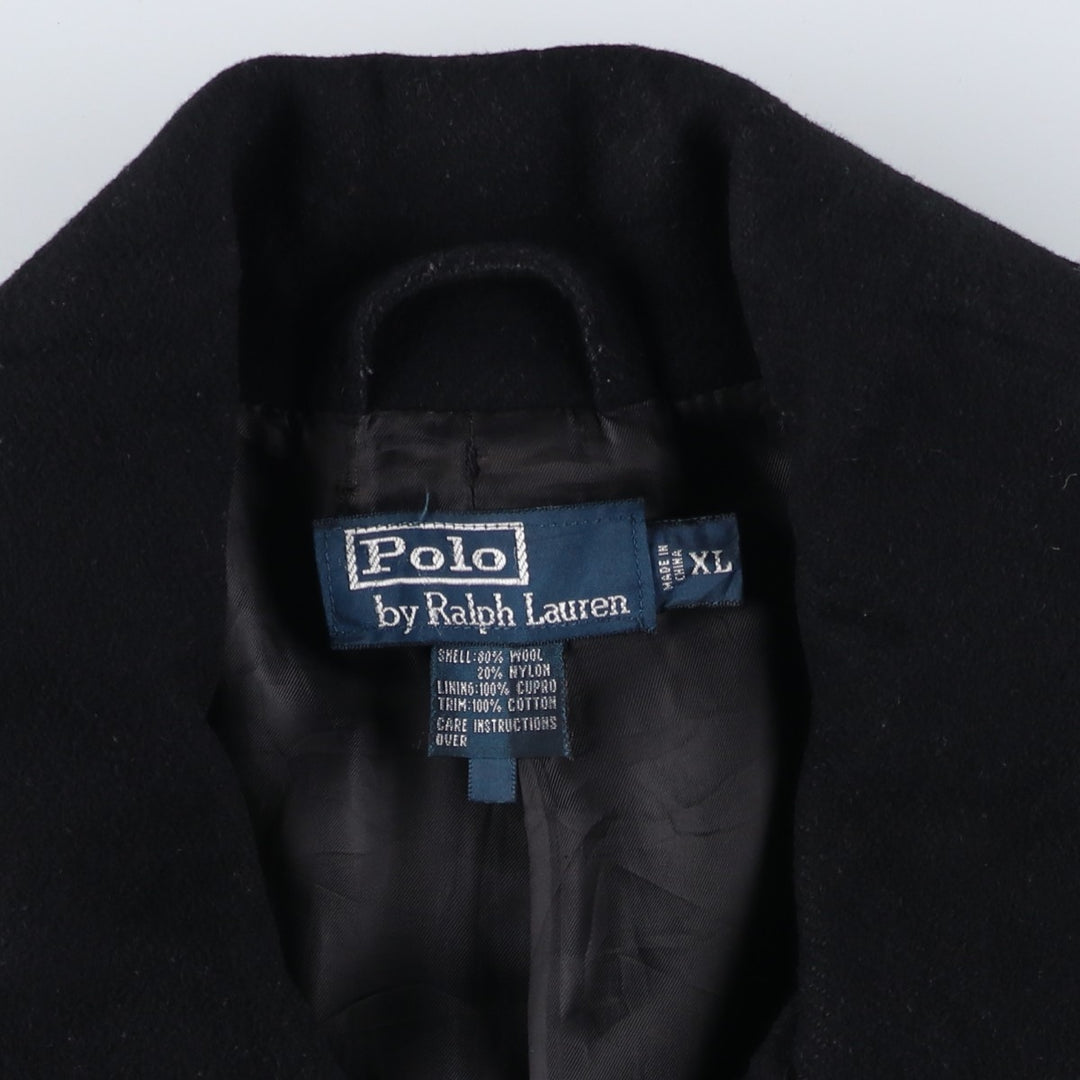 Ralph Lauren POLO by Ralph Lauren peacoat, men's size XL wool black type Vintage Second Hand