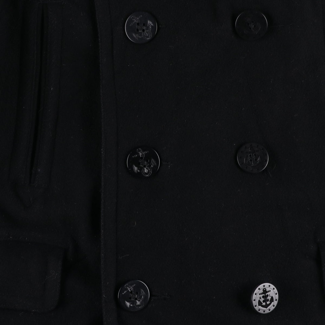Ralph Lauren POLO by Ralph Lauren peacoat, men's size XL wool black type Vintage Second Hand
