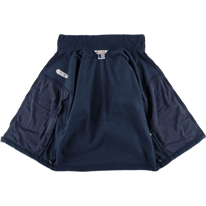 Columbia Vertex Core Interchange Fleece Jacket, Men's Size L polyester navy blue type Vintage Second Hand