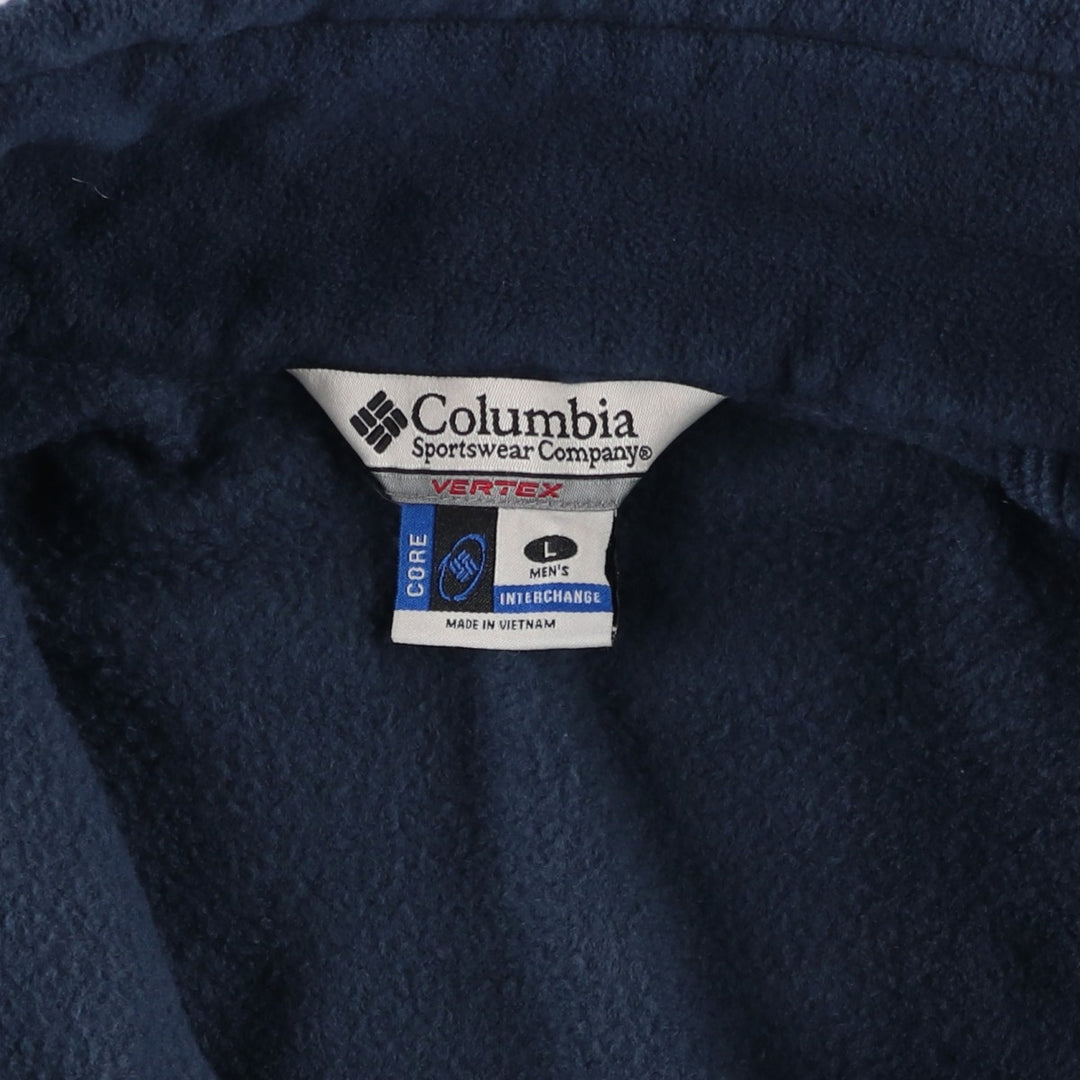 Columbia Vertex Core Interchange Fleece Jacket, Men's Size L polyester navy blue type Vintage Second Hand