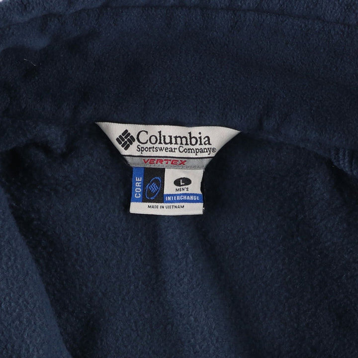 Columbia Vertex Core Interchange Fleece Jacket, Men's Size L polyester navy blue type Vintage Second Hand