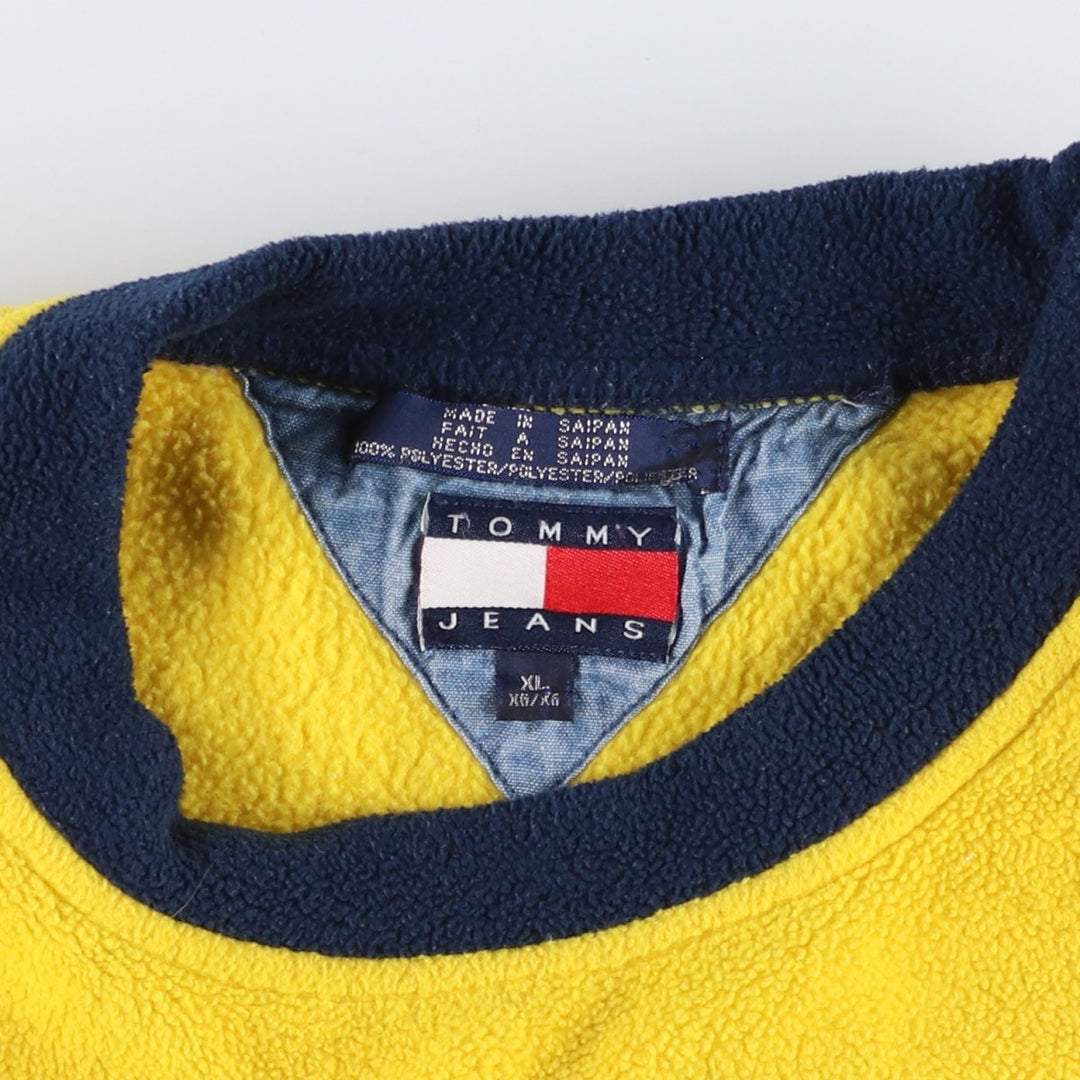 Tommy Hilfiger Jeans fleece pullover, men's XL polyester yellow type Vintage Second Hand