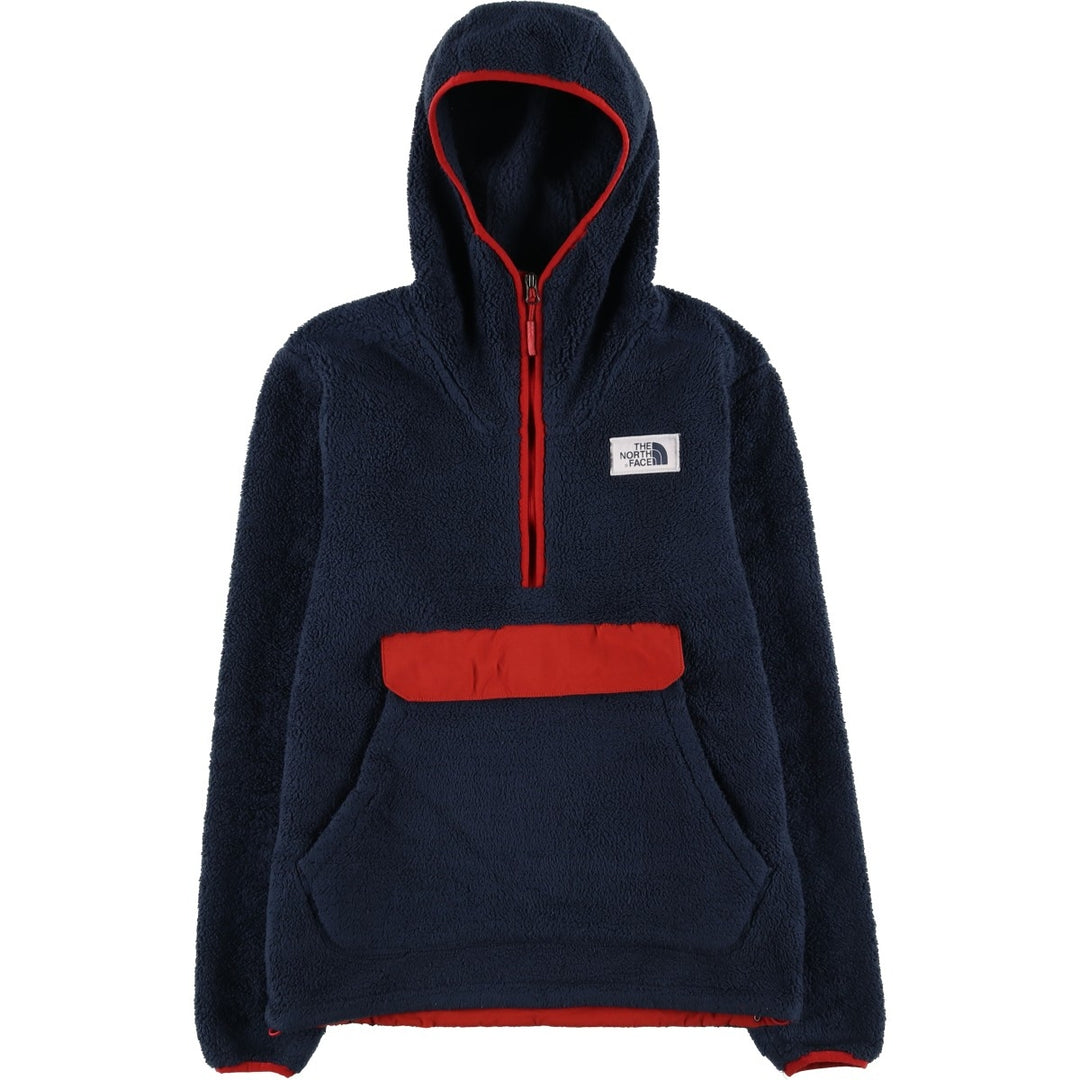 The North Face Half-Zip Fleece Pullover Hoodie, Men's Size Small polyester navy blue type Vintage Second Hand