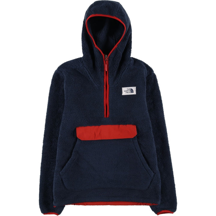 The North Face Half-Zip Fleece Pullover Hoodie, Men's Size Small polyester navy blue type Vintage Second Hand