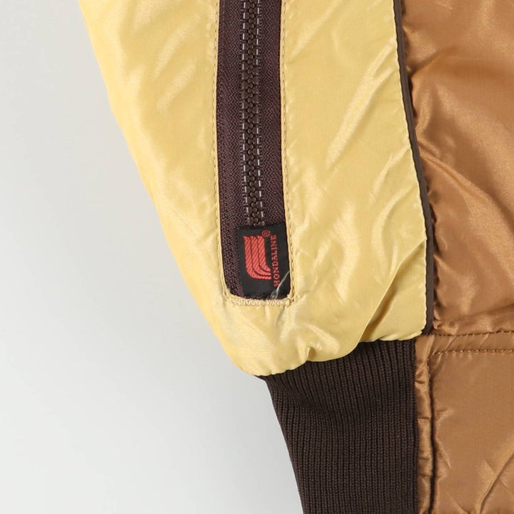 Vintage 1970'S Honda padded nylon racing jacket, made in the USA, size M, women's. Nylon brown type Vintage Second Hand
