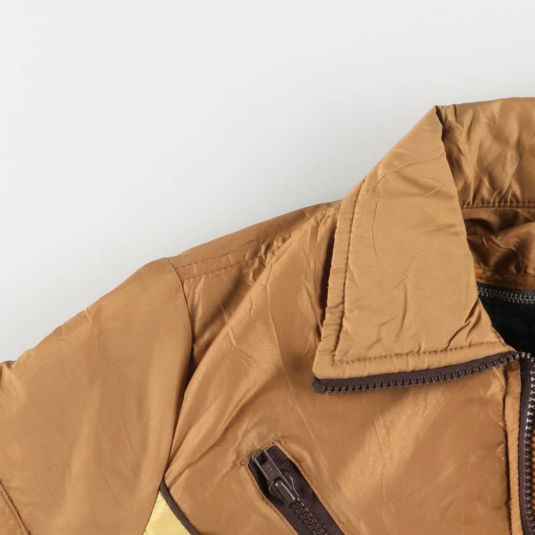 Vintage 1970'S Honda padded nylon racing jacket, made in the USA, size M, women's. Nylon brown type Vintage Second Hand