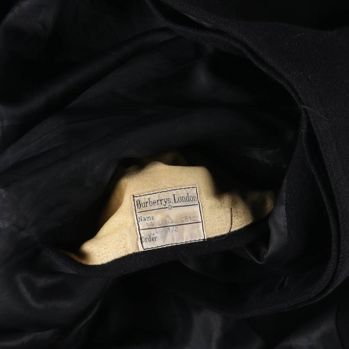 Burberry's Balmacaan Coat, Made in England, Men's XL Size wool navy blue type Vintage Second Hand