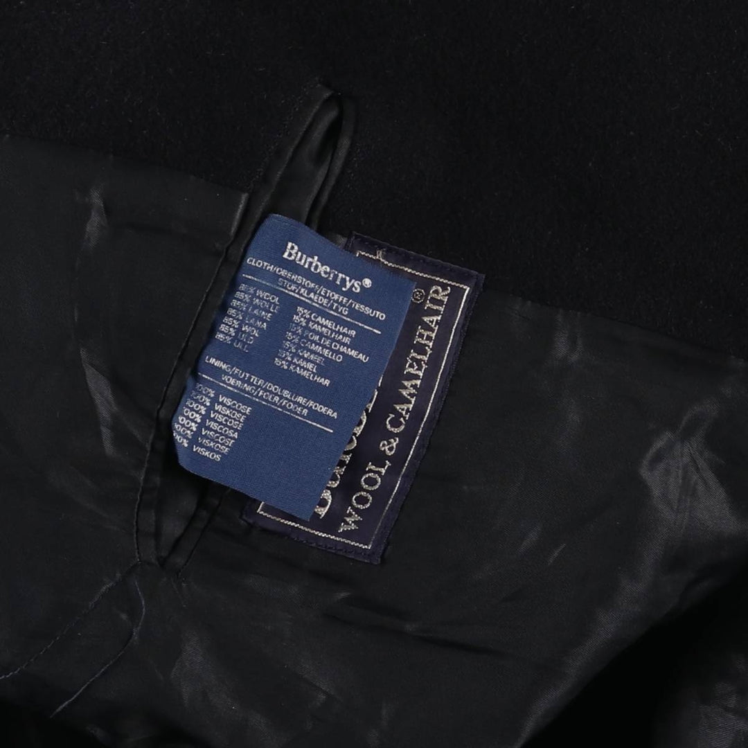 Burberry's Balmacaan Coat, Made in England, Men's XL Size wool navy blue type Vintage Second Hand