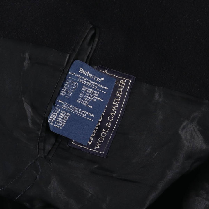 Burberry's Balmacaan Coat, Made in England, Men's XL Size wool navy blue type Vintage Second Hand