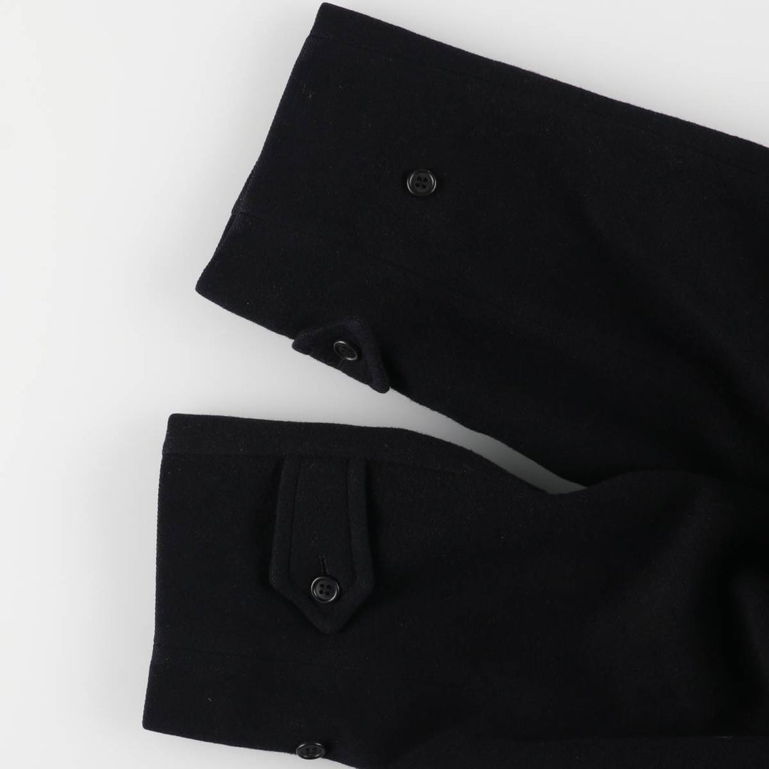 Burberry's Balmacaan Coat, Made in England, Men's XL Size wool navy blue type Vintage Second Hand