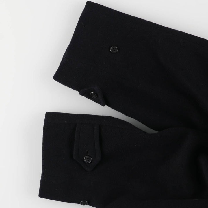 Burberry's Balmacaan Coat, Made in England, Men's XL Size wool navy blue type Vintage Second Hand