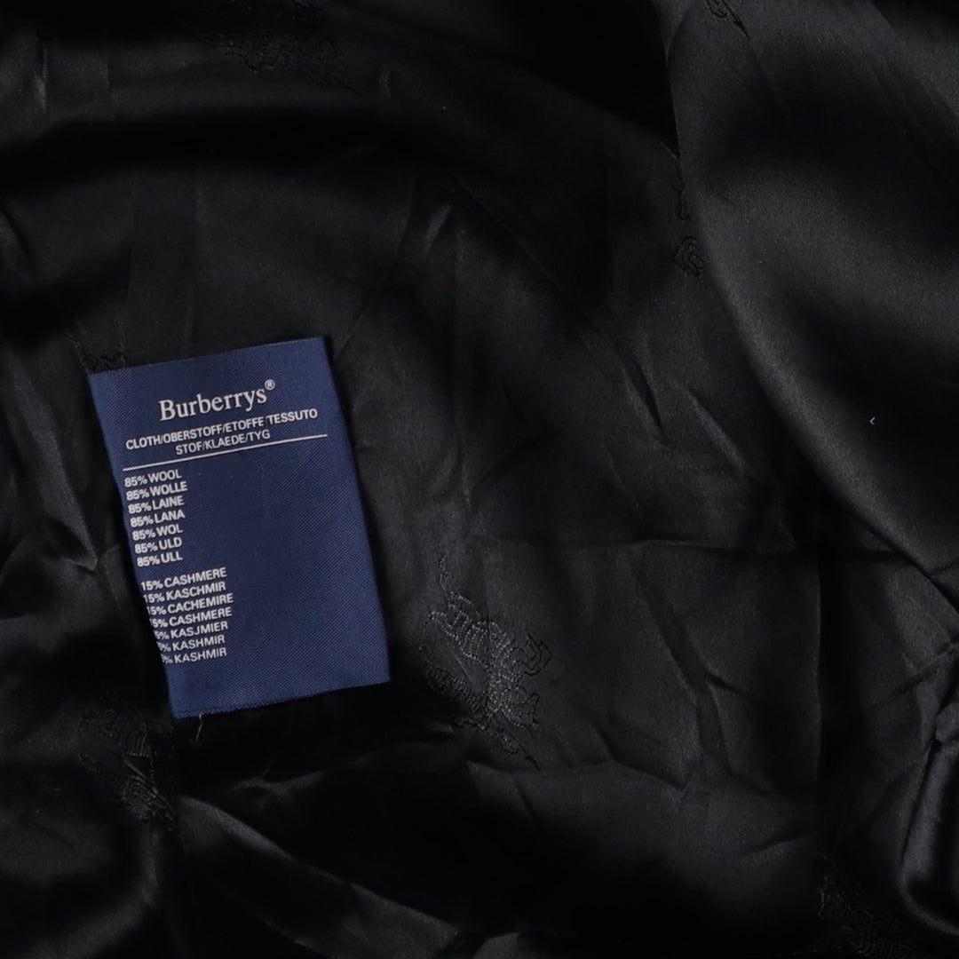 Burberry's double-breasted peak lapel cashmere-blend wool long coat, size L wool black type Vintage Second Hand