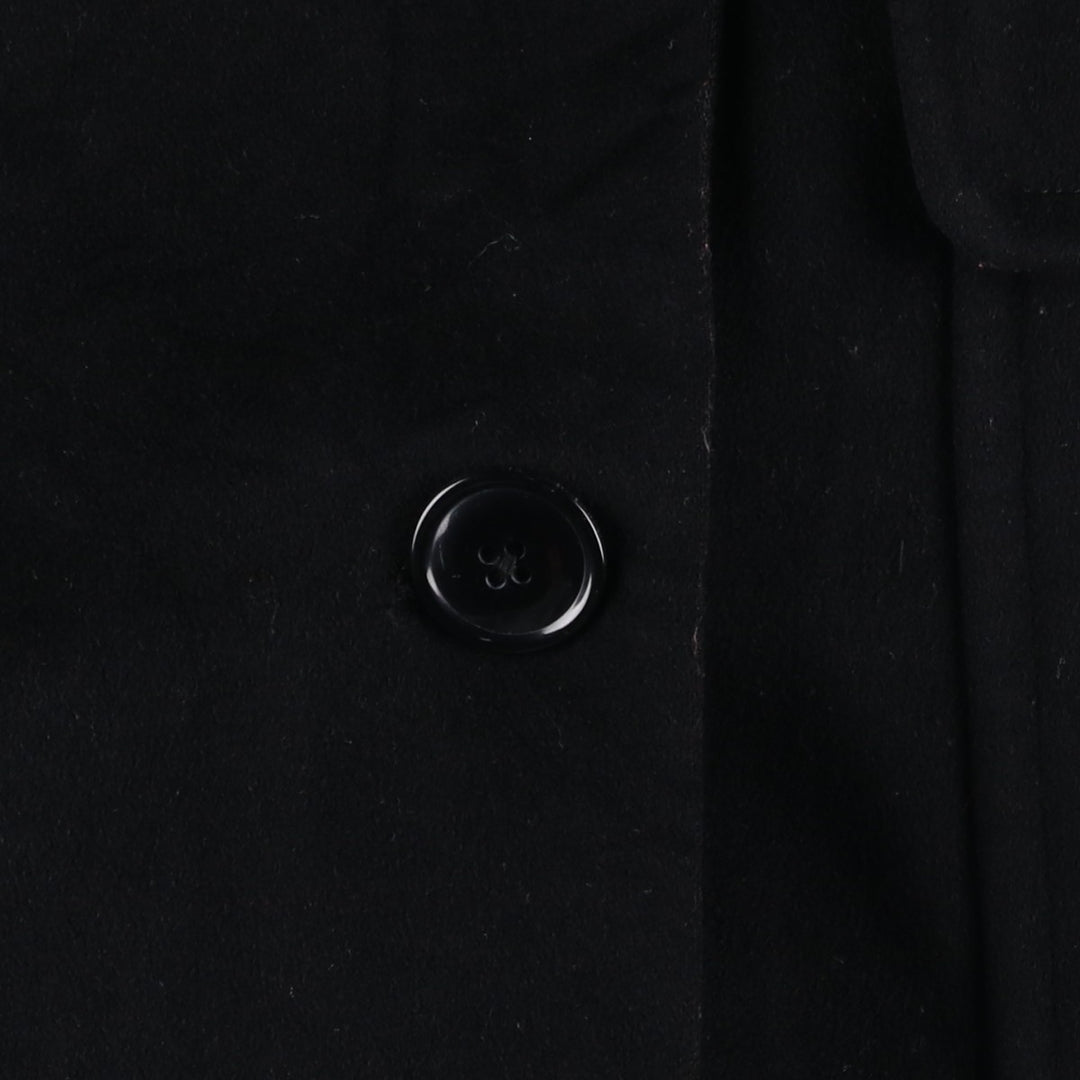 Burberry's double-breasted peak lapel cashmere-blend wool long coat, size L wool black type Vintage Second Hand