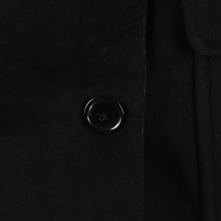 Burberry's double-breasted peak lapel cashmere-blend wool long coat, size L wool black type Vintage Second Hand