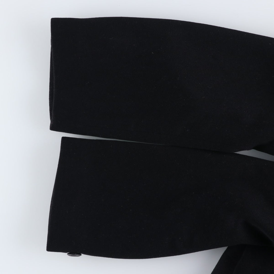 Burberry's double-breasted peak lapel cashmere-blend wool long coat, size L wool black type Vintage Second Hand