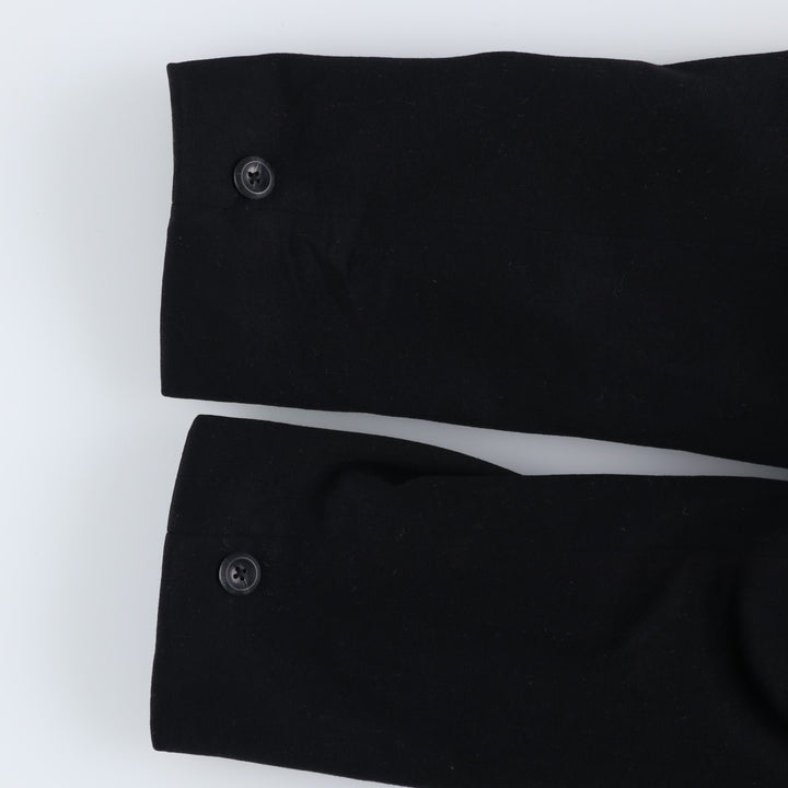 Burberry's double-breasted peak lapel cashmere-blend wool long coat, size L wool black type Vintage Second Hand