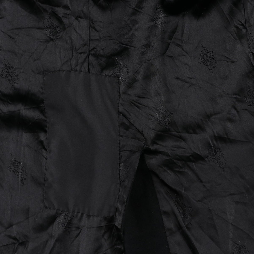 Burberry's double-breasted peak lapel cashmere-blend wool long coat, size L wool black type Vintage Second Hand