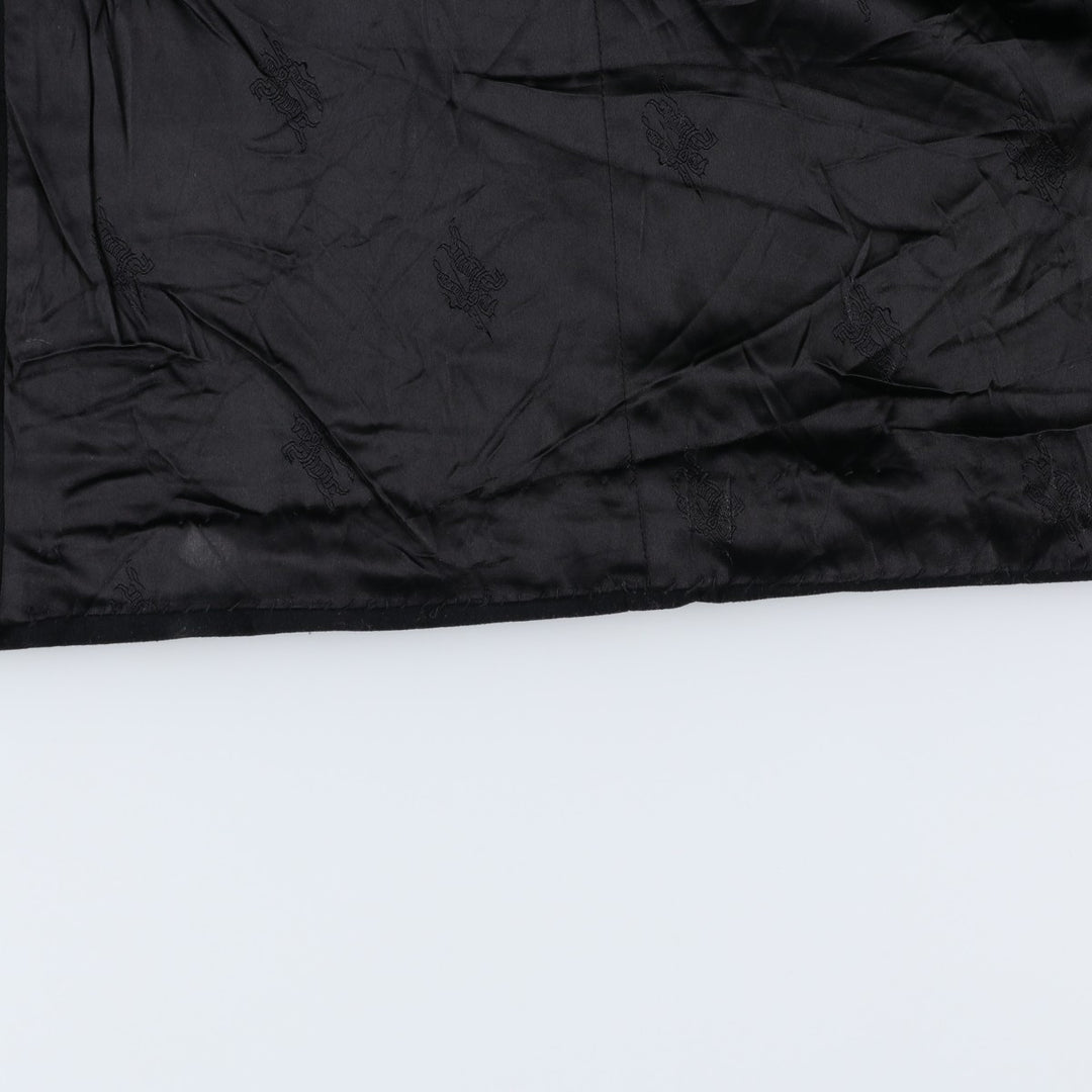 Burberry's double-breasted peak lapel cashmere-blend wool long coat, size L wool black type Vintage Second Hand