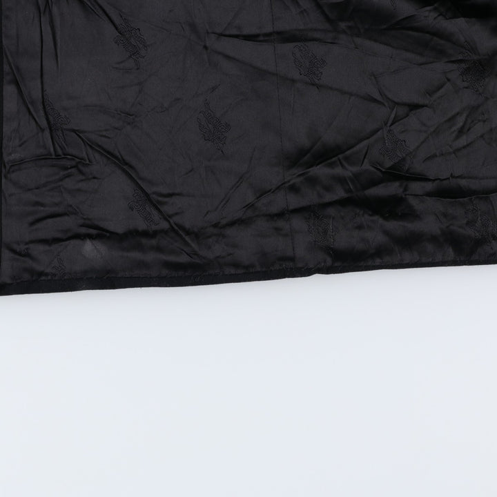 Burberry's double-breasted peak lapel cashmere-blend wool long coat, size L wool black type Vintage Second Hand